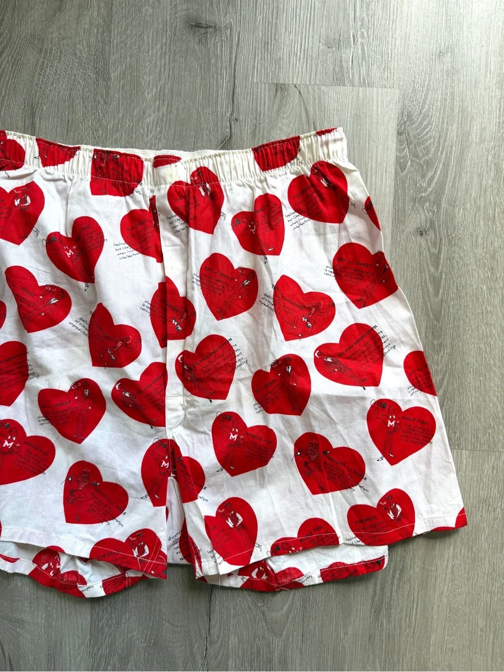Arrow Vintage Valentine Hearts Novelty Boxer Shorts Sprinter 36 Sanforized 1738